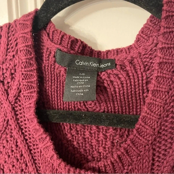 Calvin Klein Jeans - Women’s short sleeve cable button down sweater, size L - Picture 2 of 7